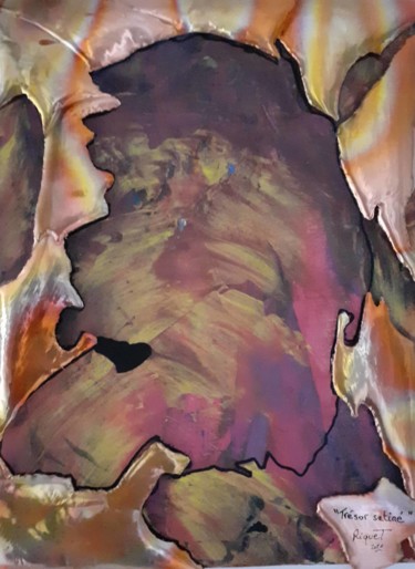 Malerei mit dem Titel "" Trésor satiné "" von Riquet Faure, Original-Kunstwerk, Öl