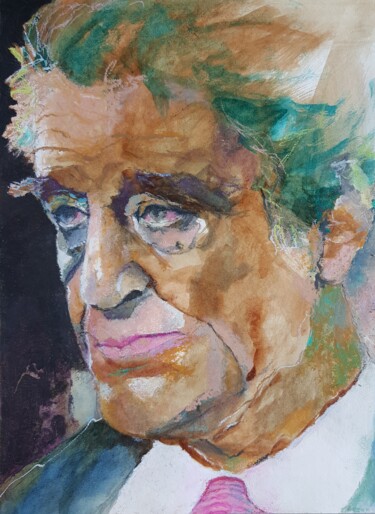 Peinture intitulée "Joseph Kessel" par Rosemay Dahan, Œuvre d'art originale, Pastel