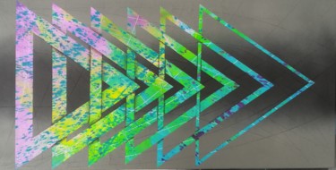 Peinture intitulée "FAST FORWARD" par Trä  Abstract Painting, Œuvre d'art originale, Acrylique