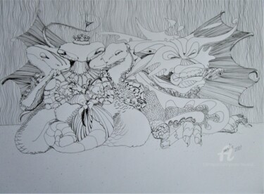 Zeichnungen mit dem Titel "in progress 2, Graż…" von Grazyna Hajewski, Original-Kunstwerk, Tinte