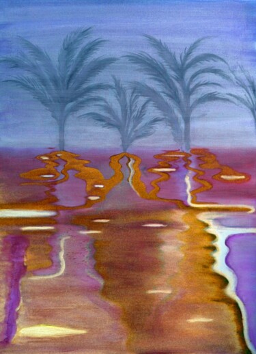 "Escale" başlıklı Tablo Collay Anne tarafından, Orijinal sanat, Petrol Ahşap Sedye çerçevesi üzerine monte edilmiş