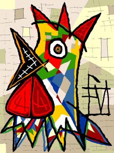 Digital Arts titled "cocorico" by Franck Vidal, Original Artwork, Digital Painting