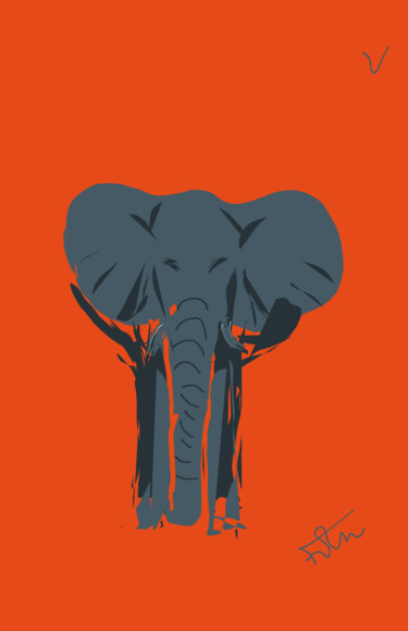 Arts numériques intitulée "My elefant" par Fran, Œuvre d'art originale, Peinture numérique