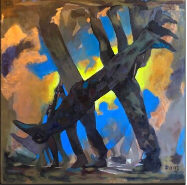 Painting titled ""Peace Mission. UKR…" by Dags, Original Artwork, Oil