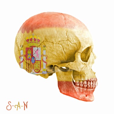 数字艺术 标题为“Spanish Skull” 由Jean-Marie Gitard (Mr STRANGE), 原创艺术品, 照片蒙太奇