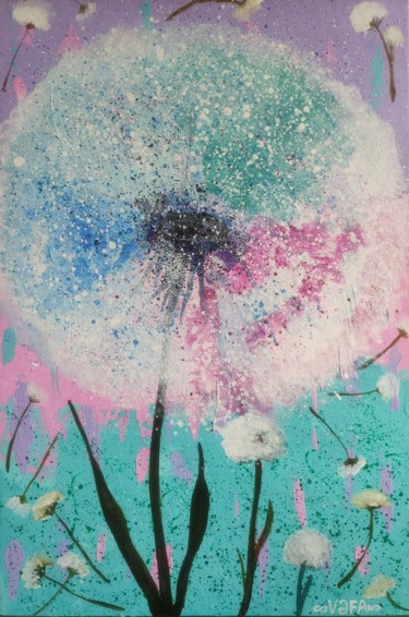 Painting titled "Dandelion" by Vafa Majidli, Original Artwork, Acrylic