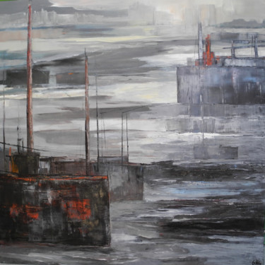 Peinture intitulée "Sur les rives du sa…" par Gabrielle Hollensett-Grugier, Œuvre d'art originale, Huile