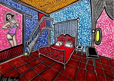 绘画 标题为“Israeli art studio…” 由Mirit Ben-Nun, 原创艺术品, 墨