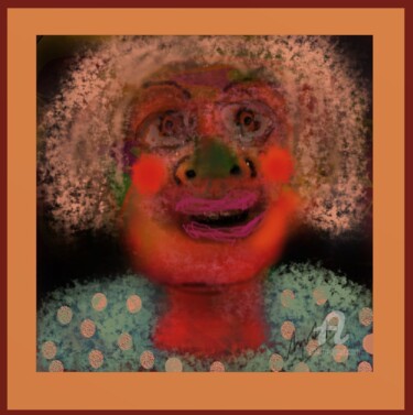 Digital Arts titled "THE WEEPING CLOWN" by Prodip Kumar Sengupta, Original Artwork, Digital Painting