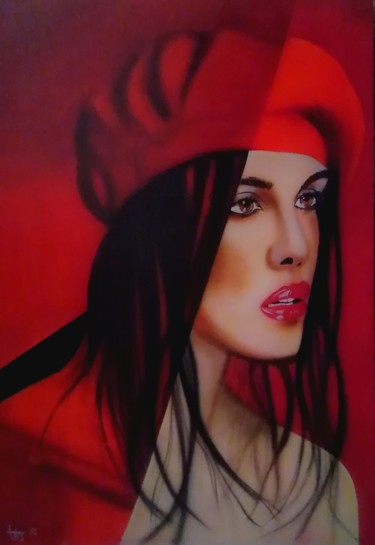 Peinture intitulée "le rouge à l'honneur" par Aéro, Œuvre d'art originale, Acrylique Monté sur Châssis en bois