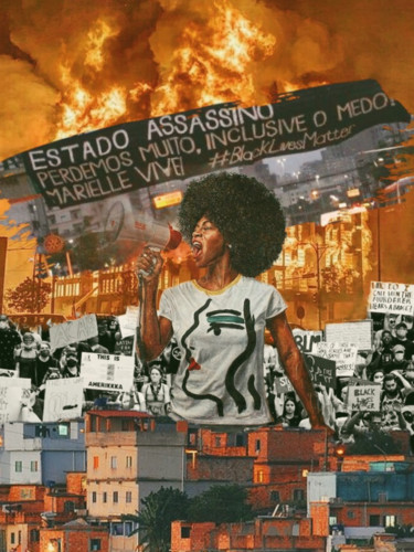 Colagens intitulada "Stop killing us" por Lonven'S Art Collage, Obras de arte originais, Colagens