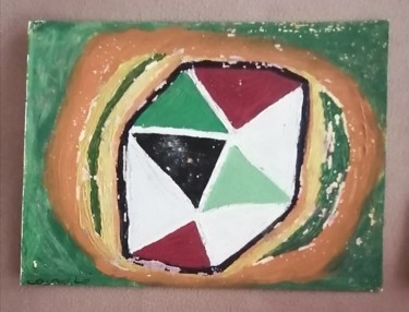 Peinture intitulée "Losange séché" par Claudia Marie Eugénie (Cocoâlô), Œuvre d'art originale, Huile