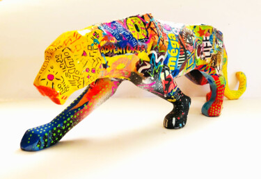 雕塑 标题为“WILD PANTHER POP” 由Patricia Ducept (Art'Mony), 原创艺术品, 丙烯