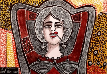 Israeli painter hosting groups by Mirit Ben-Nun Painting titled "Israeli painter hos…" by Mirit Ben-Nun, Original Artwork, Ink