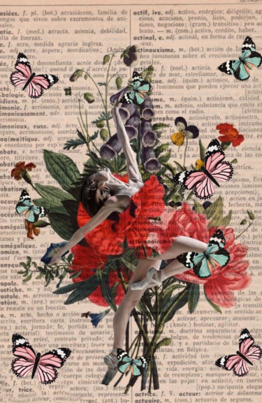 Colagens intitulada "A Bailarina" por Lonven'S Art Collage, Obras de arte originais, Colagens