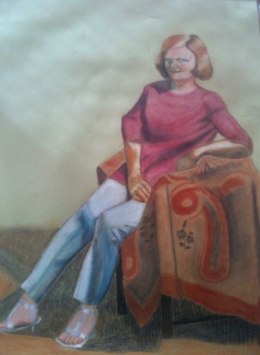 Painting titled "Portrait of female…" by Gregory Paul Kampwirth, Original Artwork, Pastel