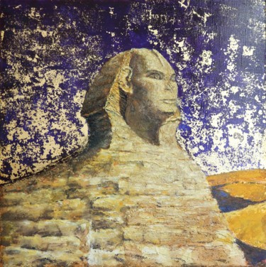 Sphinx from the "Desert" series 绘画 标题为“Sphinx from the "De…” 由Tatyana Chepkasova, 原创艺术品, 丙烯 安装在木质担架架上
