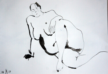Nu-29 (Anna) - original sketch artwork Dibujo titulada "Nu-29 (Anna) - orig…" por Maria Shedrina, Obra de arte original, Tinta