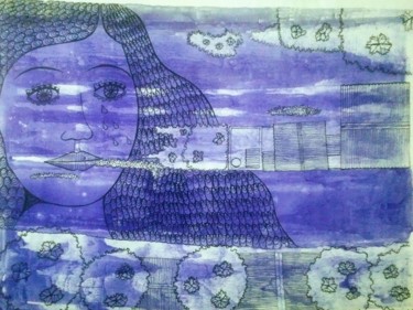 图画 标题为“La Inundación 3” 由Laura Capurro, 原创艺术品, 墨