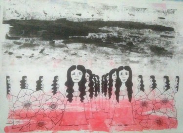 图画 标题为“El desfile de las f…” 由Laura Capurro, 原创艺术品, 墨
