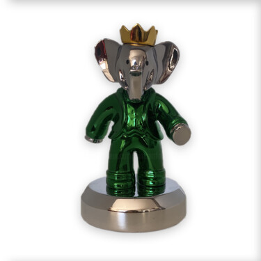 Sculpture Babolex 14 cm Vert chrome Rzeźba zatytułowany „Sculpture Babolex 1…” autorstwa Vincent Faudemer, Oryginalna praca, Żywica
