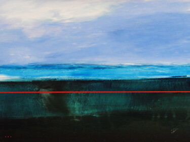 Imagine, l'astre bleu… Peinture intitulée "Imagine, l'astre bl…" par Pascal Thomas, Œuvre d'art originale, Acrylique