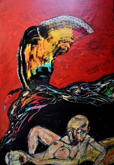 绘画 标题为“L’agguato del diven…” 由Alfio Catania Bruciovento, 原创艺术品, 搪瓷