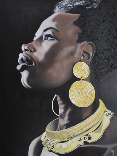 제목이 "La Reine Africaine"인 미술작품 Nicolas Alibar로, 원작, 기름