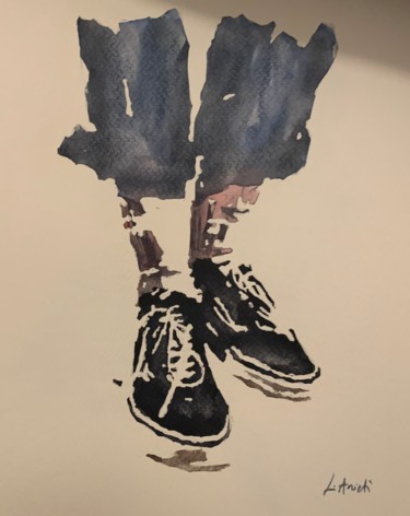 Pittura intitolato "A pair of Vans" da Leonardo Arieti, Opera d'arte originale, Acquarello