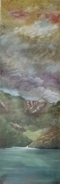 Ciel d'orage Peinture intitulée "Ciel d'orage" par Pénellope Van Haver, Œuvre d'art originale, Huile