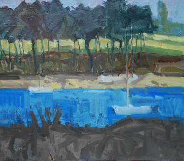 Anse du TER LARMOR PLAGE DEUX Peinture intitulée "Anse du TER LARMOR…" par Gildas Cadic, Œuvre d'art originale, Huile