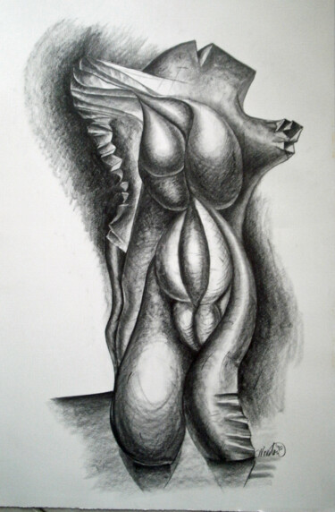 제목이 "figure (she)"인 그림 Robert Winslow로, 원작, 흑연