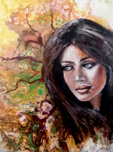 Painting titled "Roots" by Corina Schröder, Original Artwork, Acrylic