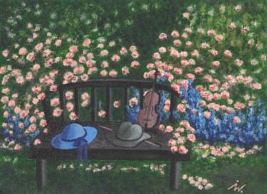 绘画 标题为“Verlorene Hüte” 由Ingrid Edith Wekel, 原创艺术品, 丙烯