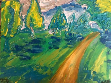 绘画 标题为“« Chemin du Golf »” 由Guillaume Grenier-Fontaine, 原创艺术品, 丙烯