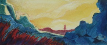 L'Homme qui marche II Peinture intitulée "L'Homme qui marche…" par Frédérique Rouquette, Œuvre d'art originale, Acrylique Monté sur Carton