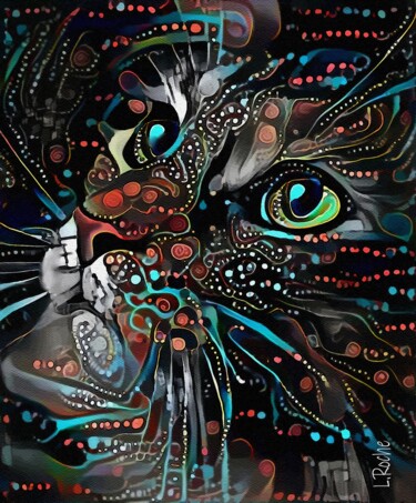 El Gaton - Mix media on panel - 70x58 cm - Cat OOAK