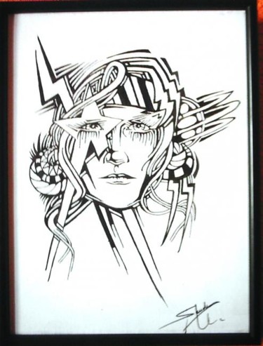 Dibujo titulada "pirata del sonido" por Sandra Soler, Obra de arte original