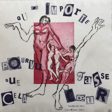 印花与版画 标题为“Qu'importe” 由Catheri Duplaix, 原创艺术品, 雕刻