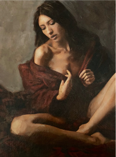 Painting titled "Divine Thought" by William Oxer, Original Artwork, Acrylic