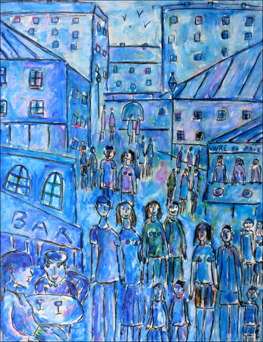 Painting titled "Vivre en paix" by Jean Mirre, Original Artwork, Oil