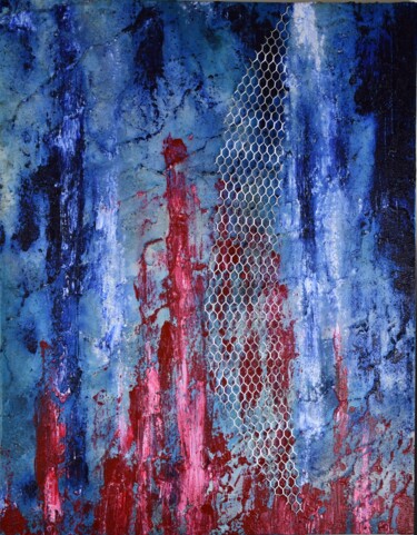 Painting titled "Dream red, think bl…" by Burkhard Baier, Original Artwork, Acrylic