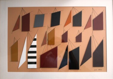 Collages intitulée "Voiles du port" par Nyls  Eliot, Œuvre d'art originale, Collages