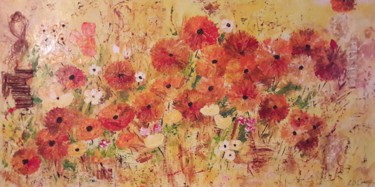 Painting titled "COULEURS D'AUTOMNE" by Christiane Guerry, Original Artwork, Acrylic Mounted on Wood Stretcher frame