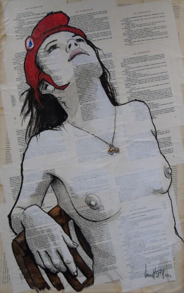 Marianne 1 Peinture intitulée "Marianne 1" par Vincent Tessier Xxc, Œuvre d'art originale, Encre