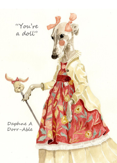 Peinture intitulée "You're a Doll" par Sarah Borg, Œuvre d'art originale, Aquarelle