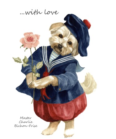 Peinture intitulée "With Love" par Sarah Borg, Œuvre d'art originale, Aquarelle