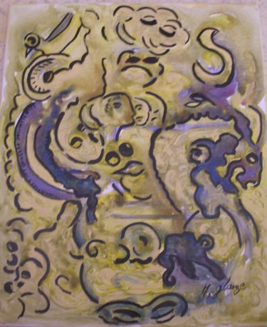 Peinture intitulée "je suis le boîteux" par Michele Glaize, Œuvre d'art originale, Acrylique