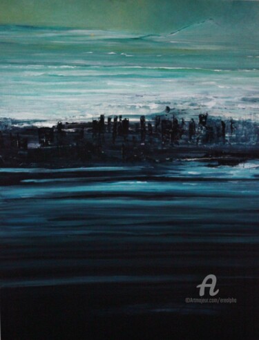 La Montagne sur la mer Malerei mit dem Titel "La Montagne sur la…" von Erealpha, Original-Kunstwerk, Acryl