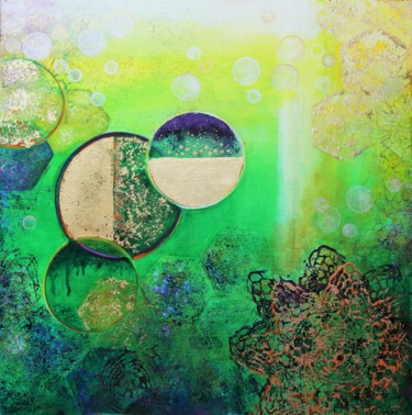 Absinthe Malerei mit dem Titel "Absinthe" von Tatyana Chepkasova, Original-Kunstwerk, Acryl Auf Keilrahmen aus Holz montiert